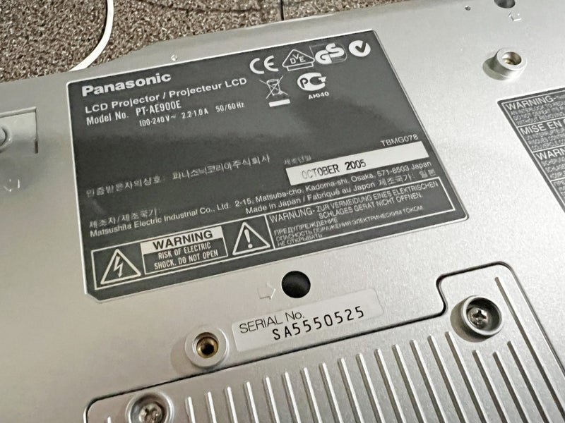 Panasonic LCD Projector with HDMI Port Model PT-AE900E Carousel 12