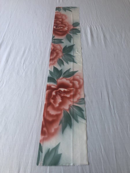 Vintage Japanese Silk Floral Fabric Piece Kimono Panel Carousel 2