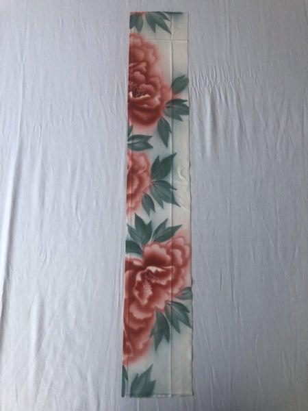 Vintage Japanese Silk Floral Fabric Piece Kimono Panel Carousel 1