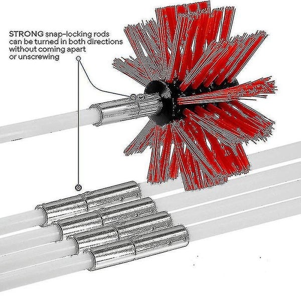 Chimney Sweeping Kit 3.6m - Adjustable Nylon Chimney Cleaning Brush 100mm Carousel 2