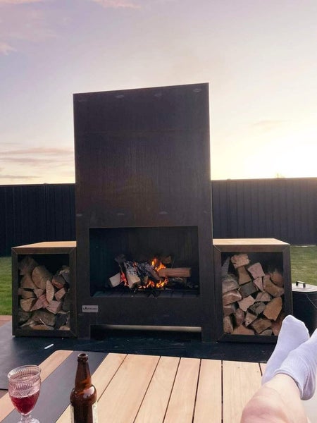 Monolith Corten Outdoor Fireplace Carousel 1