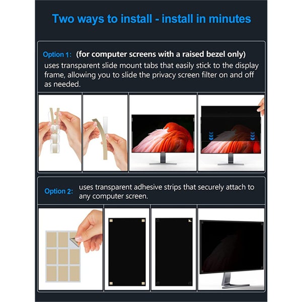 Axidi 24 Inch Computer Privacy Screen Filter for 16:10 Widescreen Desktop PC Carousel 7