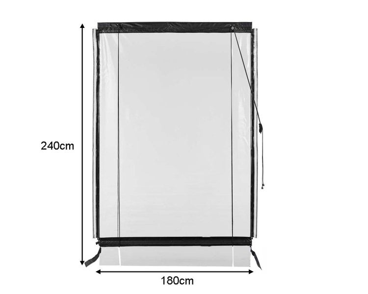 180CM X 240CM Heavy Duty PVC Clear Patio Cafe Blinds Outdoor UV Protect Awning Carousel 2