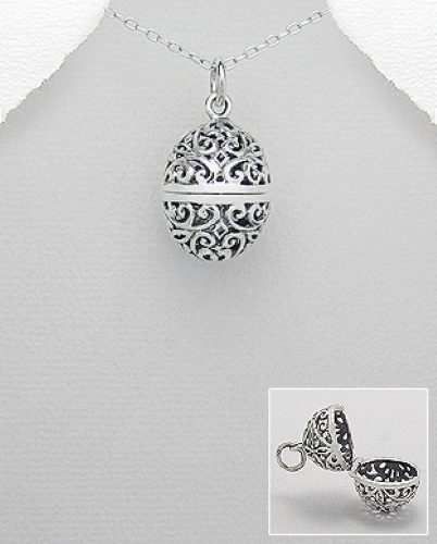 Fabulous Filigree Barrel Shaped Locket & Chain Carousel 1