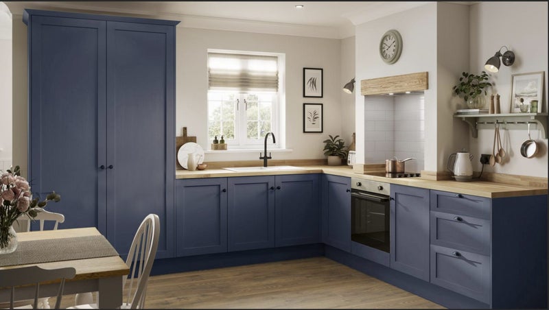 L shape shaker style painted kitchen Carousel 2