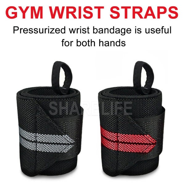 Weight Lifting Gym Training Wrist Support Straps Wraps Muscle Bodybuilding Carousel 2