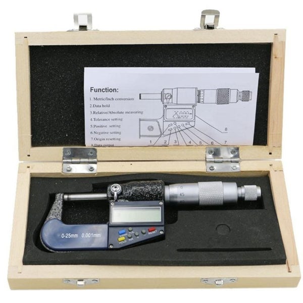 50-75mm Electronic Digital Micrometer Resolution 0.001mm Carousel 5
