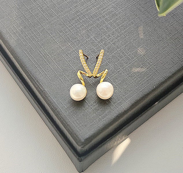 (100% Pearl) Natural Pearl Drop Earrings EBZ12JX-8 Carousel 2