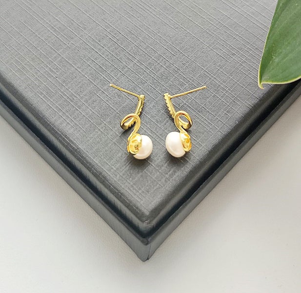 (100% Pearl) Natural Pearl Drop Earrings EBZ12JX-863003923448833112