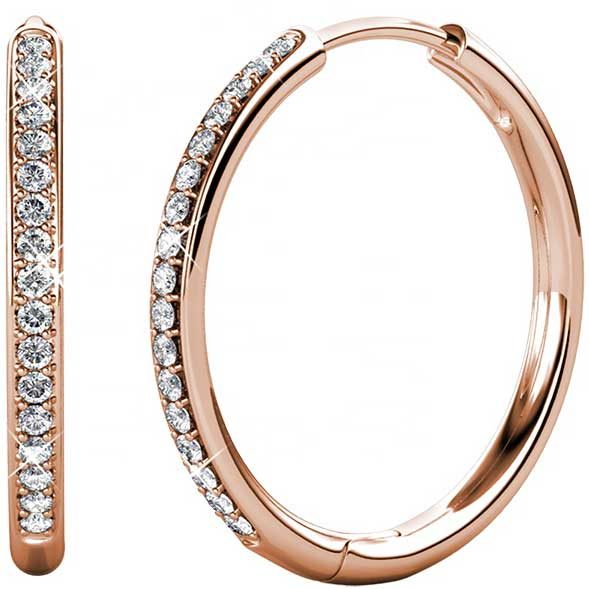 Rose-Gold Crystal Hoop Earrings "Dawn" Carousel 1