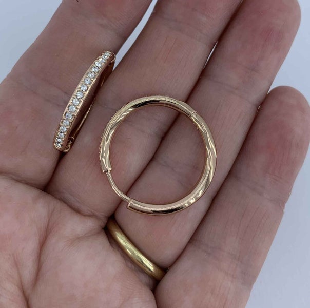Rose-Gold Crystal Hoop Earrings "Dawn" Carousel 2