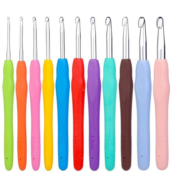 Knit Crochet Hook Kit Knitting Needles Set With Bag,Steel Large Eye Carousel 1