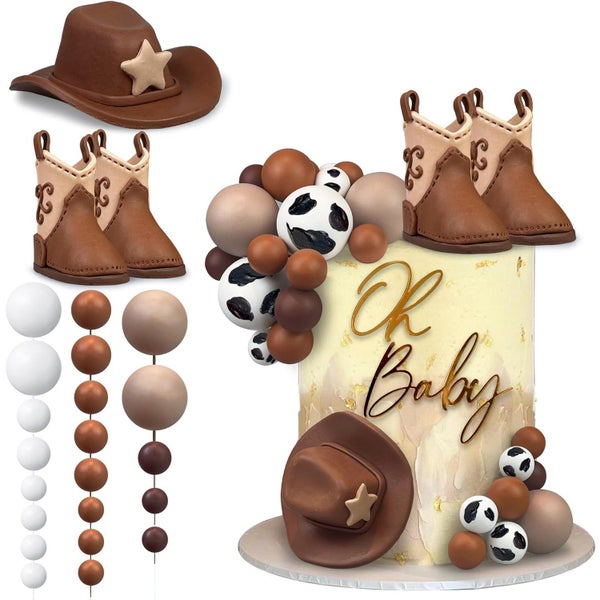 Cowboy Cake Decorations Cowboy Hat Boot Cake Toppers Western Cowboy Carousel 2