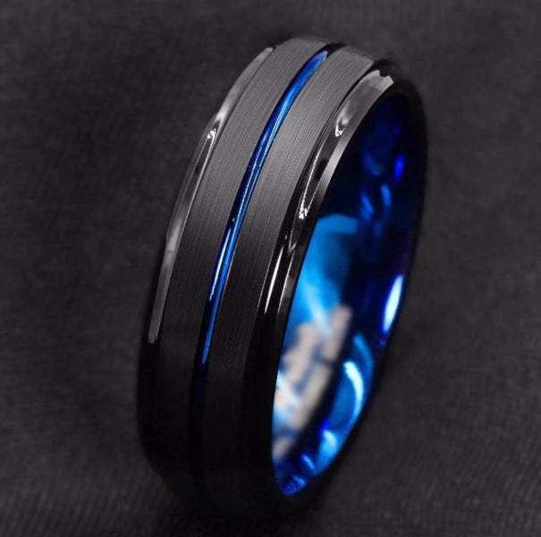 Men’s ring - blue stripe - new Carousel 1