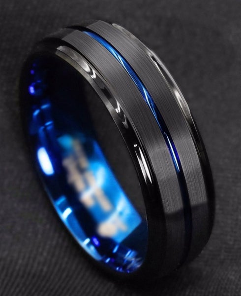 Men’s ring - blue stripe - new Carousel 2