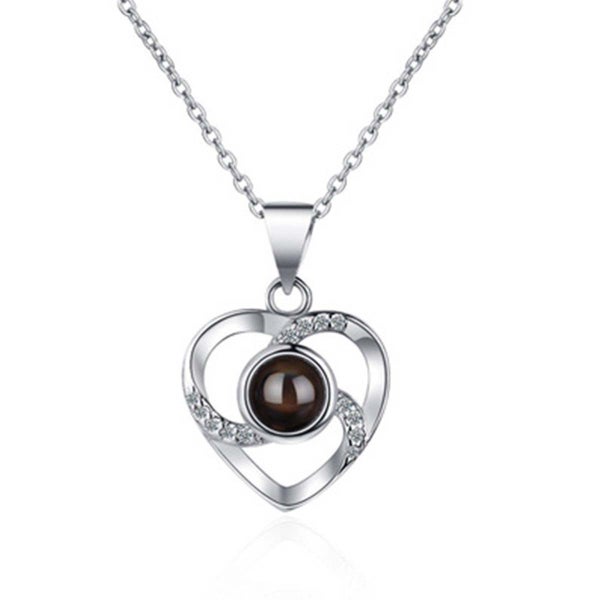 1set Hollow Zircon Love Necklace Female MOTHER'S Day Eternal Carousel 6