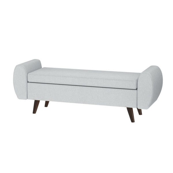 Storage Ottoman Blanket Box Armrest 140Cm Grey Carousel 1
