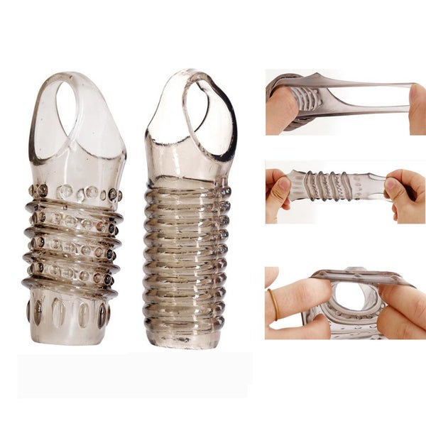 Reusable Male Penis Rings Chastity Sleeve Silicone Soft Cock Ring Carousel 7