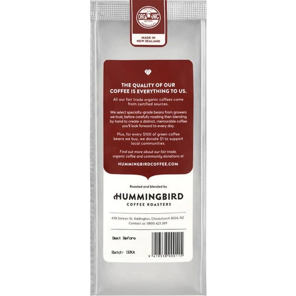 Hummingbird Fair Trade Organic Fresh Plunger Grind Coffee Oomph! Carousel 3