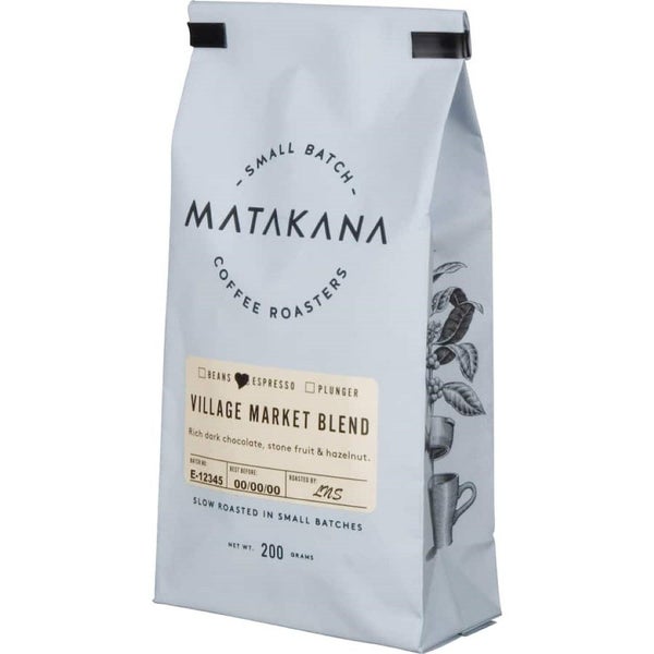 Matakana Coffee Roasters Coffee Beans Espresso Village Market Blend 200g Carousel 1