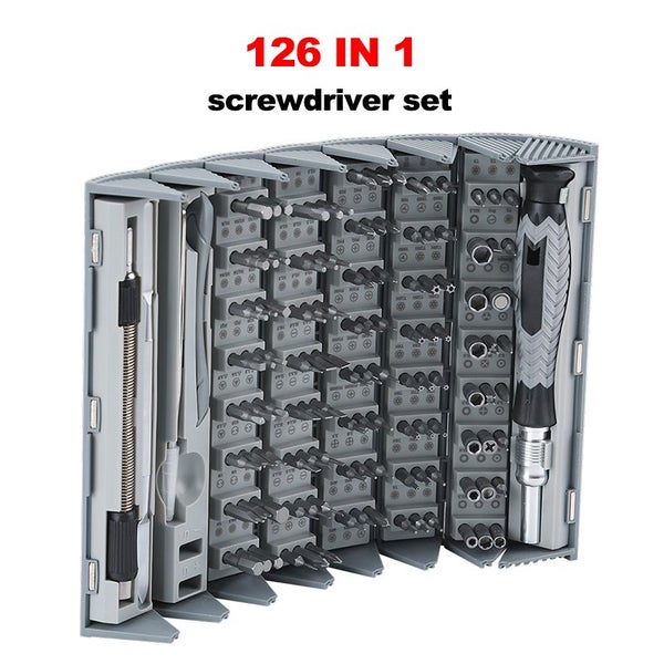 126 in 1 Precision Screwdriver Set Manual Hand Tool Kit Magnetic Mini Carousel 1