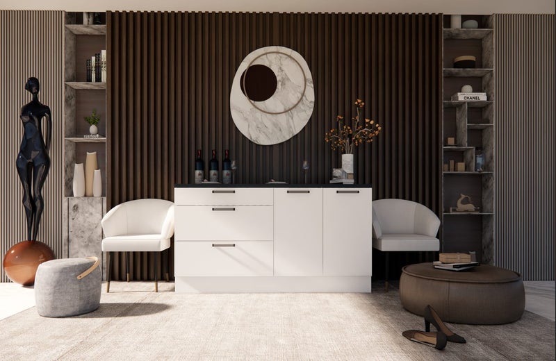 1600mm White Matte Italian Made kitchenette Carousel 1