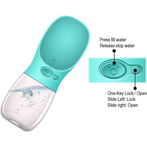 Portable Dog Water Bottle, Leak Proof with Drinking Feeder Carousel 14