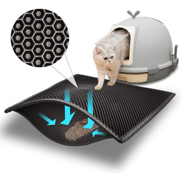 Cat Litter Mat Double Layer Waterproof Urine Proof Trapping Mat Carousel 1