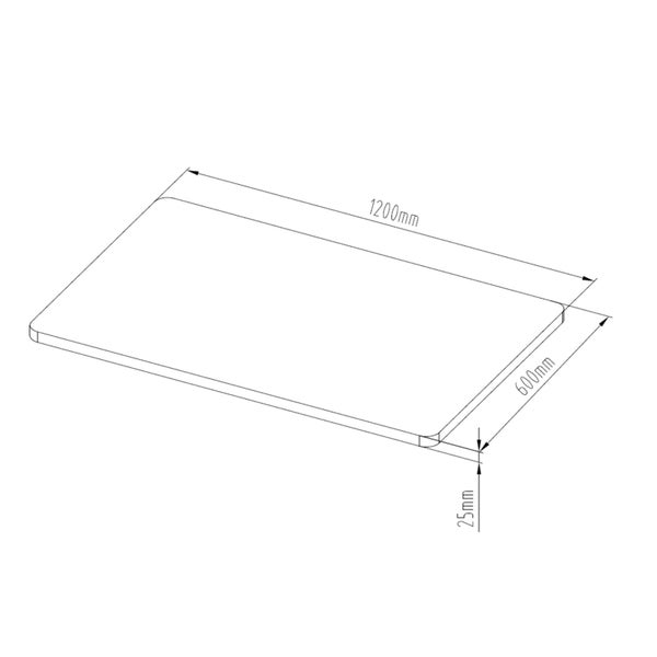 Loctek Table Top Part - Desktop Only - Size 1200x600x25mm - Honey Oak Carousel 2
