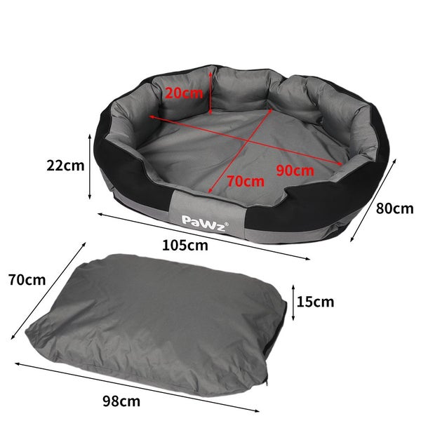 Pawz Waterproof Pet Dog Calming Bed Memory Foam Removable Washable M L XL Carousel 10