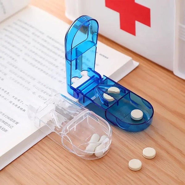 2 Pack Pill Cutters, Professional Pill Splitter for Cutting Pills in Half Carousel 1