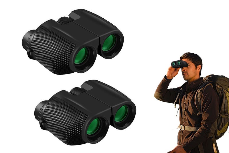2Pcs Small Compact Light 10X25 Binoculars Night Telescope For Outdoor Travel Carousel 1