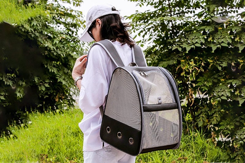 Birds Carrier Backpack Breathable Travel Bags Cage With Standing Perch-Black Carousel 2