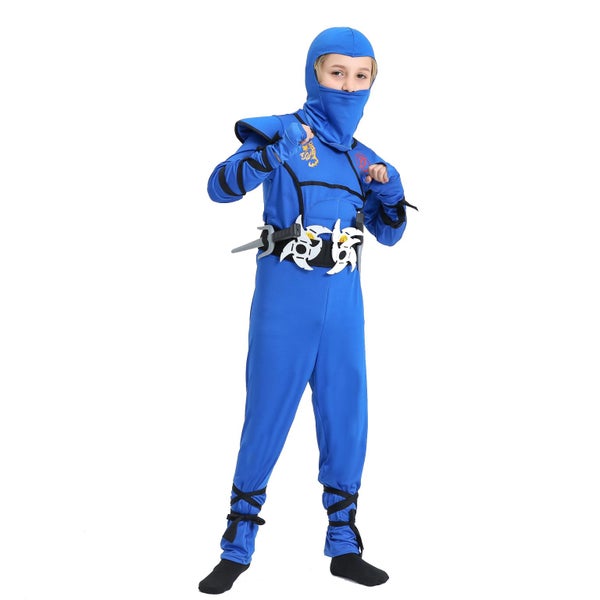 Blue Kids Ninja Costume Set Boy Halloween Cosplay Costume Boy Ninja Muscle Costu Carousel 2