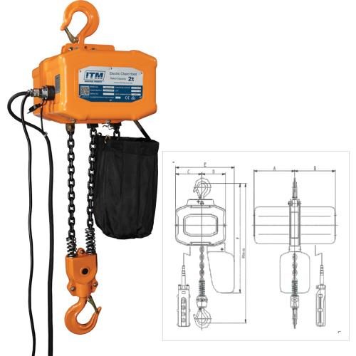 ITM 240V Electric Hoist-2 Ton-3 Meter Lift Carousel 1