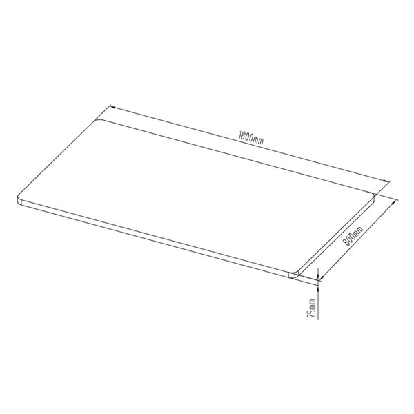 Loctek Table Top Part - Desktop Only - Size 1800x800x25mm - Black Carousel 2