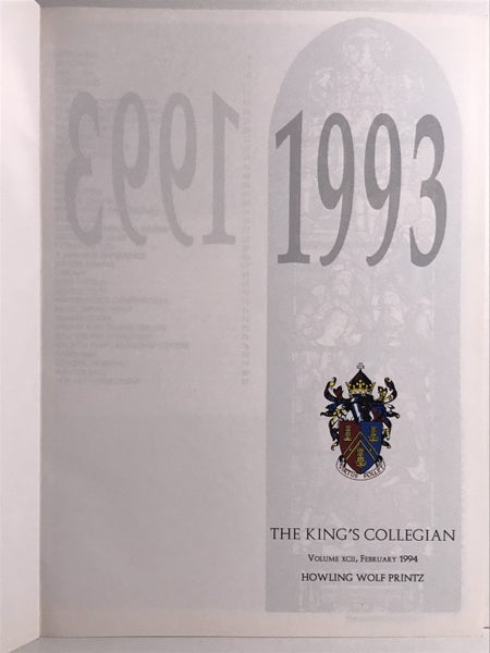 THE KING'S COLLEGIAN: Vol. XCII - 1993 Carousel 2