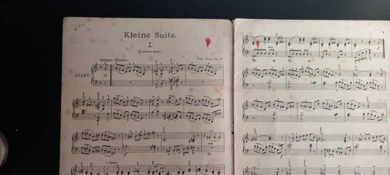 Old classical sheet music - Kleine Suite for piano by Paul Juon. Carousel 2