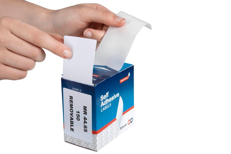 Quikstik Rectangle White Labels 44 x 65mm Carousel 5