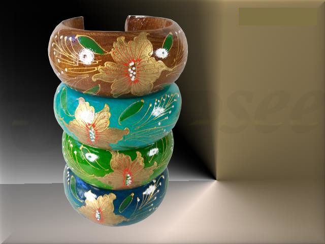 Gold Flower & Leaves Bracelet - Choose your colour! Carousel 1