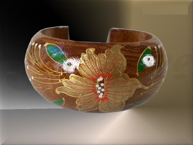 Gold Flower & Leaves Bracelet - Choose your colour! Carousel 11