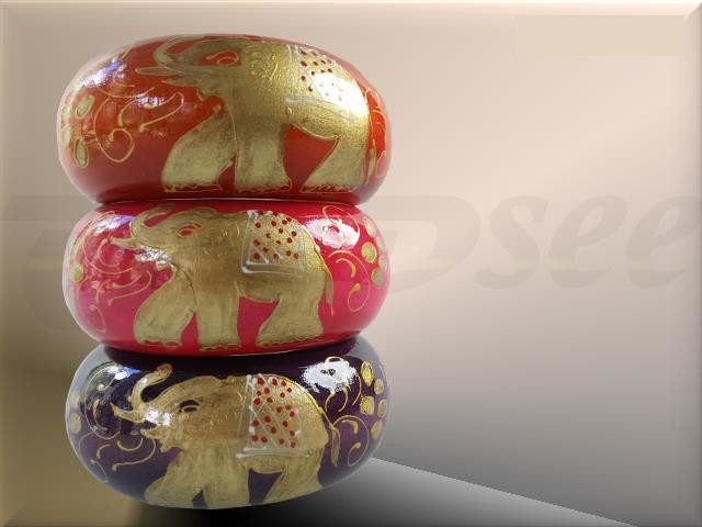 Indian Elephant Bracelet - Choose your colour! Carousel 1