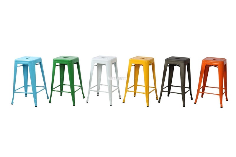 TOLIX Replica Bar Stool Seat H75 - Orange Carousel 2