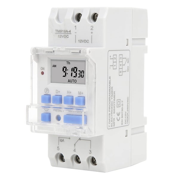 Weekly Timer Switch 12V DC 16A LCD Display with Countdown Function Battery Carousel 2