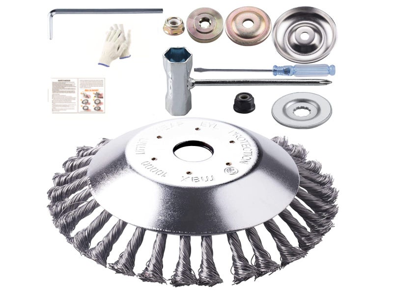 8 Inch Weed Eater Brush Steel Wire Brush Cutter Trimmer Head Set Carousel 2