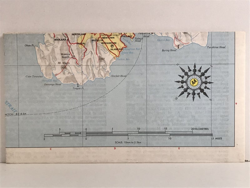 AA ROAD MAP: Wellington and Wairarapa circa 1980 Carousel 2