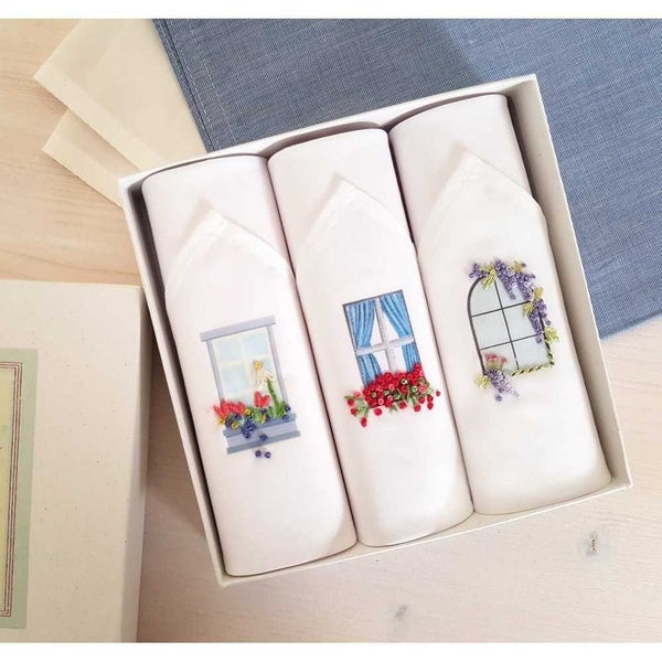 Tamielle Ladies' Handkerchief Windows Set 3pce Carousel 1