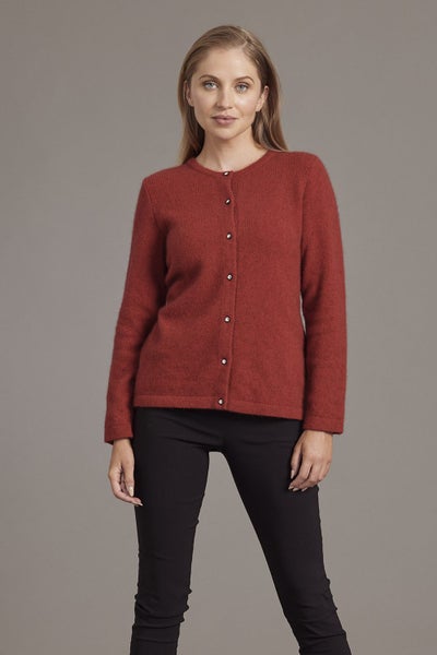 Possum Merino Cardigan with Crystal Buttons Carousel 1