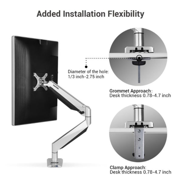 Loctek Premium Mount, 24"-34" Single Ergonomic Gas Spring Monitor Stand - VESA Carousel 9