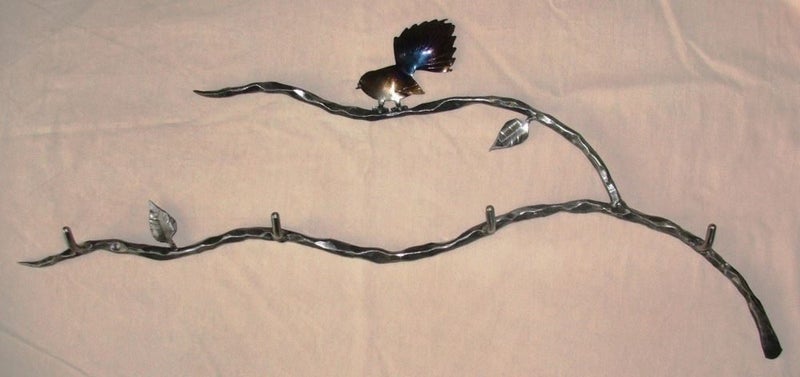 branch coat rack with fantail forged by blacksmith Carousel 1